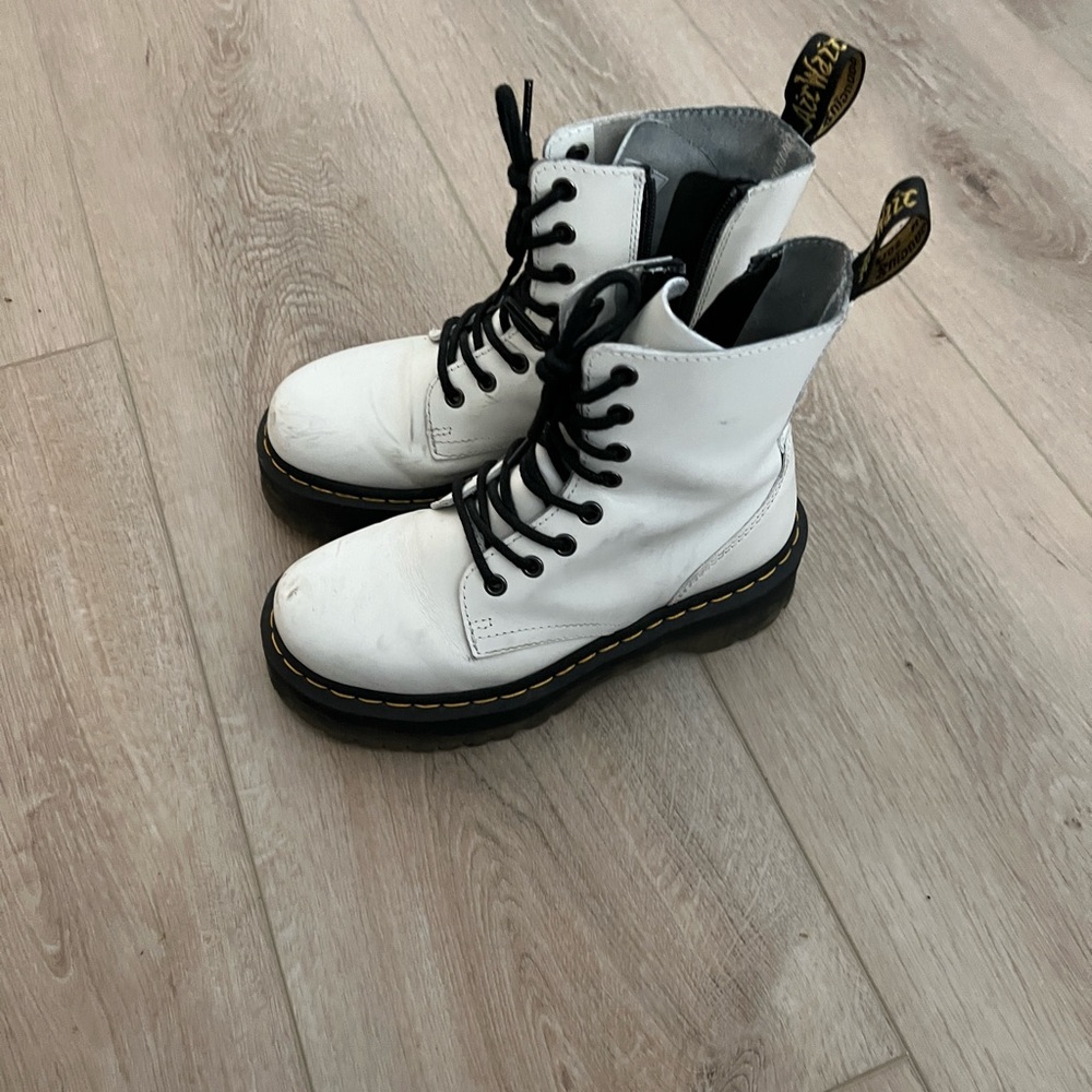 Dr. Martens, platform boots, white size 6